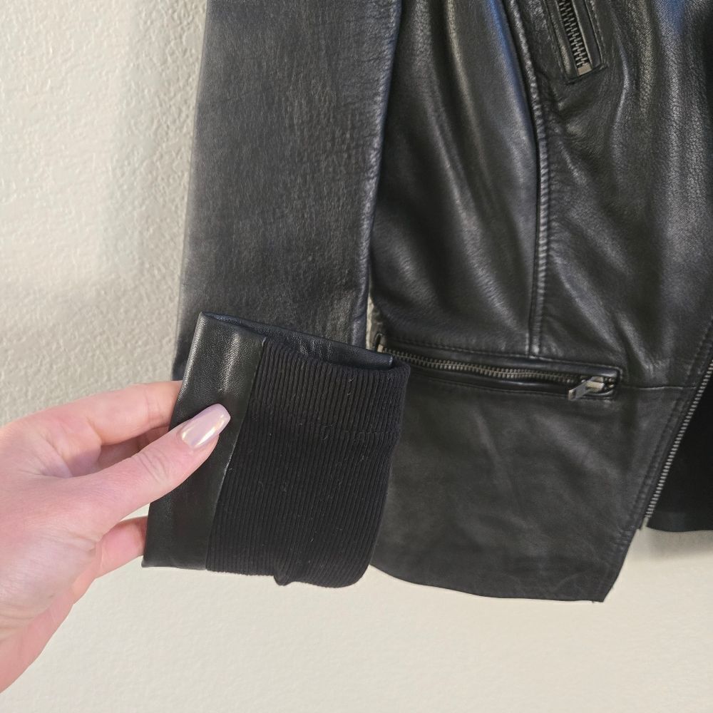 Muubaa Kajana Black Leather Biker Jacket size 4 US 8 UK - Picture 5 of 11